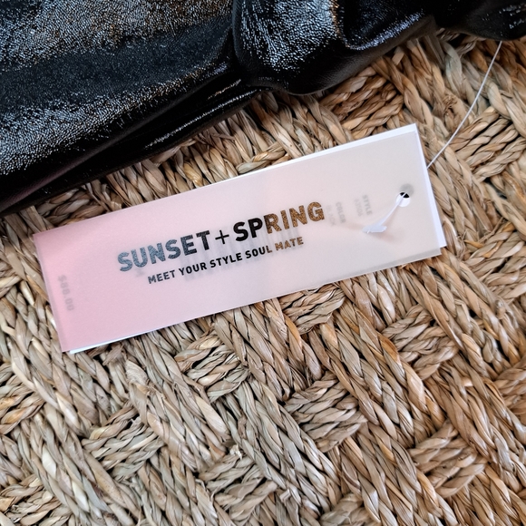 SUNSET & SPRING PATENT MINI SKIRT WITH DRAMATIC BOW, BLACK M - Picture 6 of 13